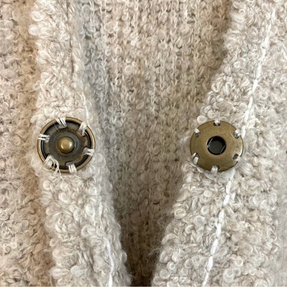 Free People Slouchy Oversized Stretchy Boucle Alpaca Grandpa Cardigan Sweater S - Picture 4 of 11